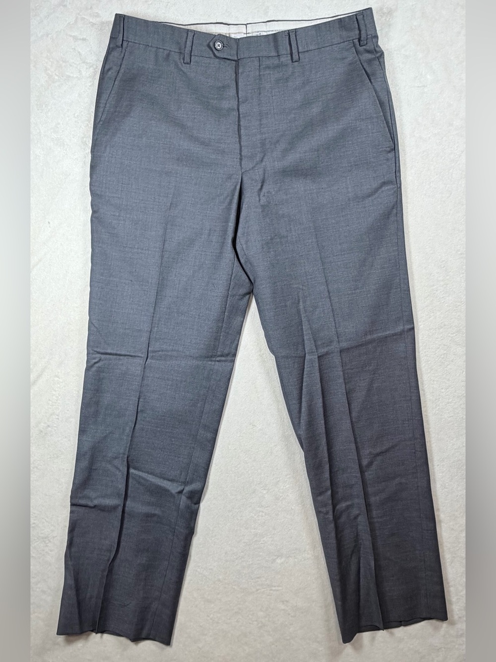 Santorelli 36W 31L Luxury Serge Romeo Men’s Dress Pants in Charcoal Gray
